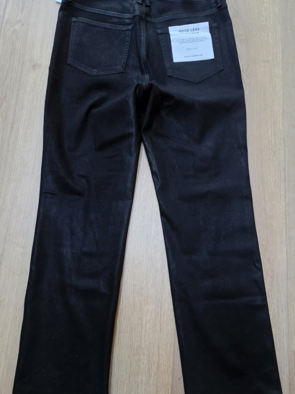 Good American Black Straight Leg Jeans, size 12